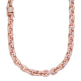 Elongated Rolo Link Chain Moissnaite Diamond Chain