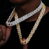 Iced Out Luxury Moissanite Cuban Chain For Men's
