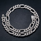 Round Brilliant Cut Moissnaite Iced Out Figaro Hip Hop Luxury Chain