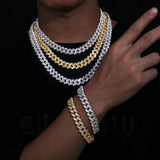 Baguette Moisnaite Diamond Hip Hop Iced Out Cuban Chain