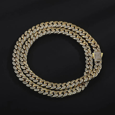 925 Sterling Silver VVS1 Moissanite Miami Cuban Link Chain For Him