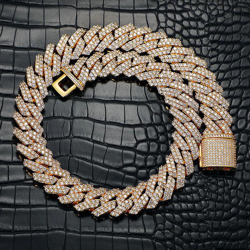 Iced Out Luxury Moissanite Cuban Chain For Men's