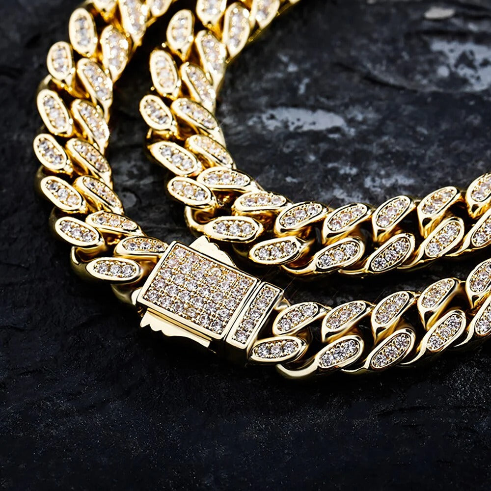 925 Sterling Silver VVS1 Moissanite Miami Cuban Link Chain For Him