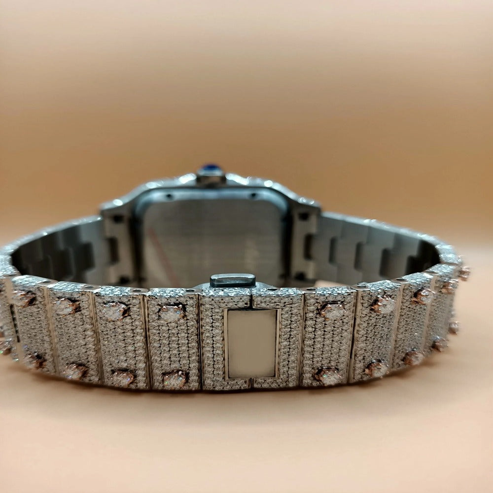 Arabic Dial Fully Moissanite Dual Tone Wrist Watch