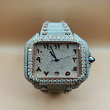 Arabic Dial Fully Moissanite Dual Tone Wrist Watch