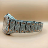 Skeleton Moissanite Stainless Steel Iced Out Luxury Watch