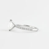 Lab Created Moissanite Emerald Cut Pave Set Fancy Style Ring