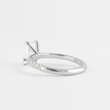 Lab Created Moissanite Emerald Cut Pave Set Fancy Style Ring