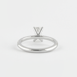 Lab Created Moissanite Emerald Cut Pave Set Fancy Style Ring
