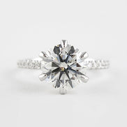 Halo Pave Solitaire Round Cut Moissanite Wedding Ring For Bride