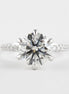 Halo Pave Solitaire Round Cut Moissanite Wedding Ring For Bride