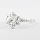 Halo Pave Solitaire Round Cut Moissanite Wedding Ring For Bride