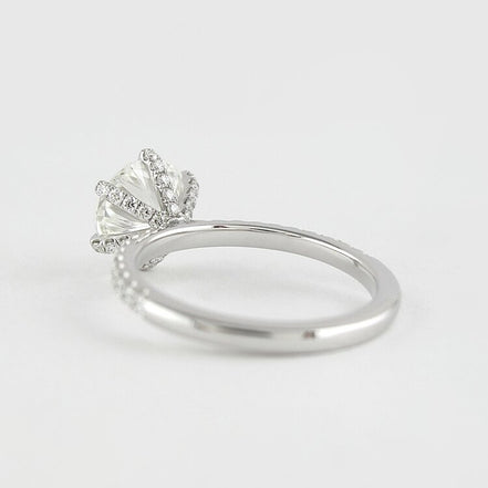 Halo Pave Solitaire Round Cut Moissanite Wedding Ring For Bride