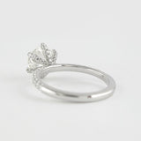 Halo Pave Solitaire Round Cut Moissanite Wedding Ring For Bride