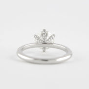 Halo Pave Solitaire Round Cut Moissanite Wedding Ring For Bride