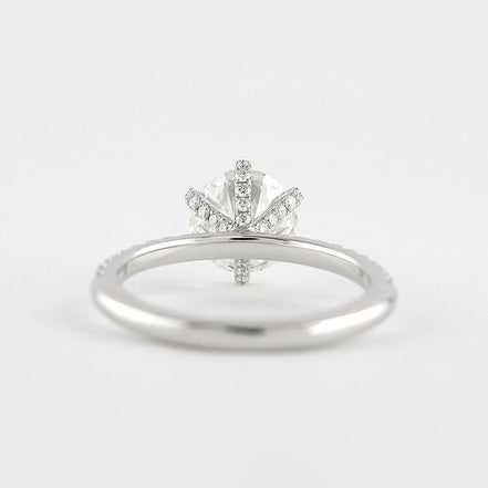 Halo Pave Solitaire Round Cut Moissanite Wedding Ring For Bride