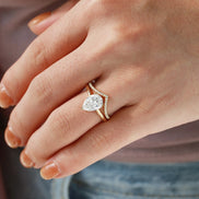 Pear Cut Solitaire VVS1 Moissanite Wedding Ring Set