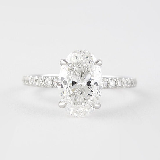 Oval Cut Pave Set Moissanite Diamond Fancy Ring