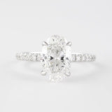 Oval Cut Pave Set Moissanite Diamond Fancy Ring