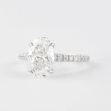 Oval Cut Pave Set Moissanite Diamond Fancy Ring