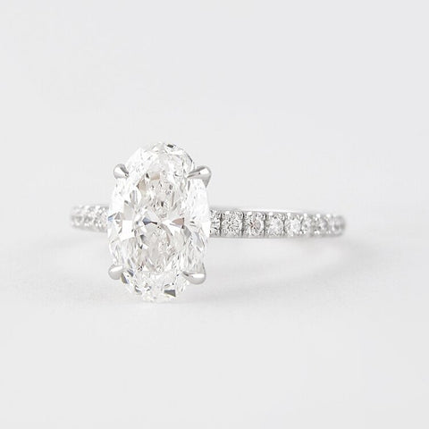 Oval Cut Pave Set Moissanite Diamond Fancy Ring