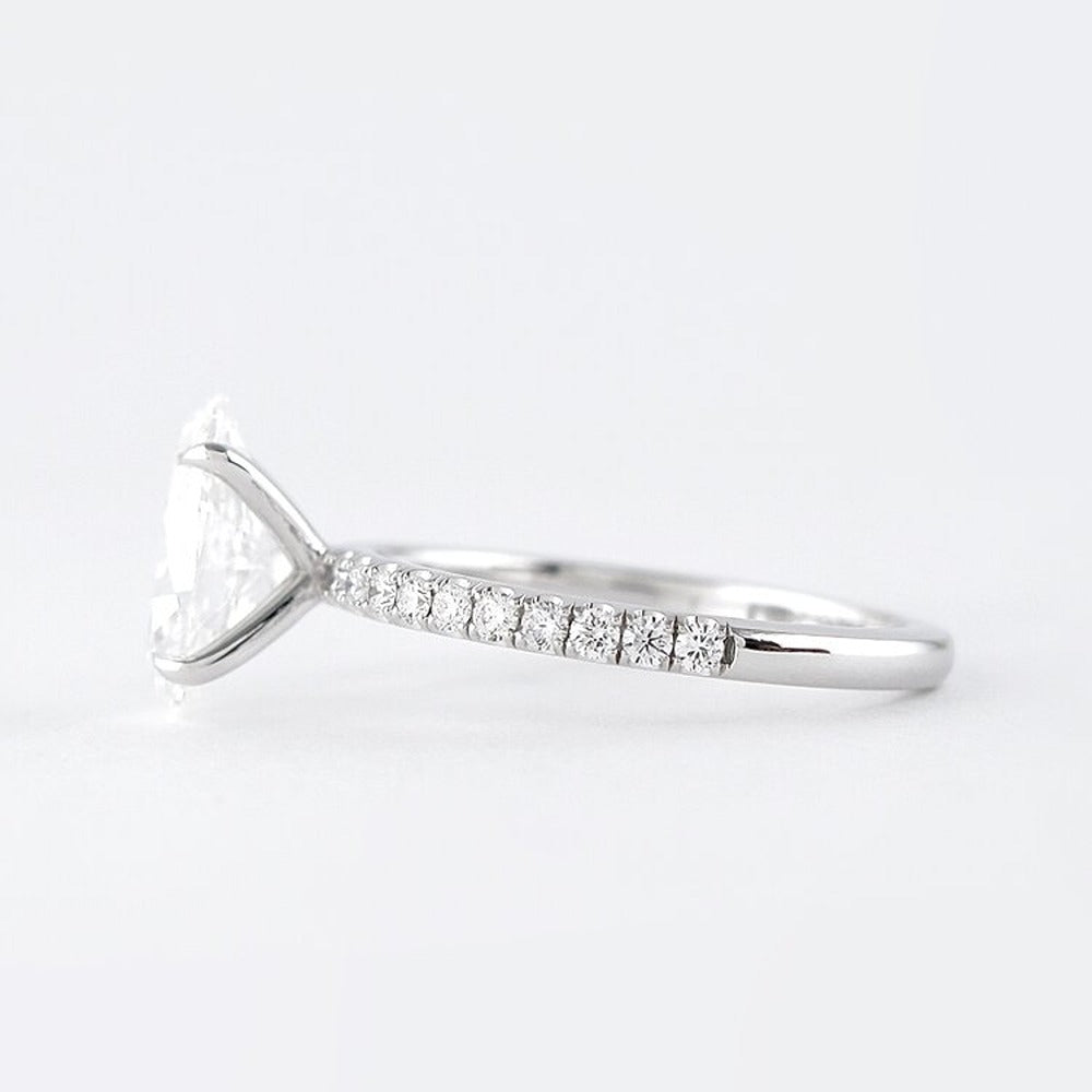 Oval Cut Pave Set Moissanite Diamond Fancy Ring