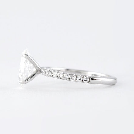 Oval Cut Pave Set Moissanite Diamond Fancy Ring