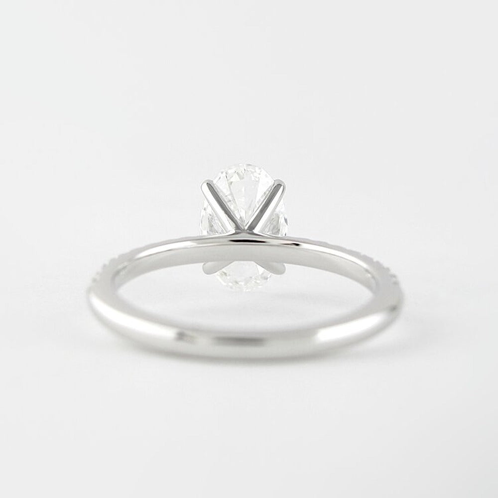 Oval Cut Pave Set Moissanite Diamond Fancy Ring