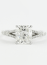 Moissanite Cushion Cut Split Shank Hidden Accent Engagement Ring