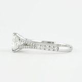 Moissanite Cushion Cut Split Shank Hidden Accent Engagement Ring