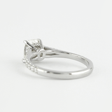 Moissanite Cushion Cut Split Shank Hidden Accent Engagement Ring