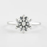 Six Prong Round Cut Solitaire Moissanite Engagement Ring
