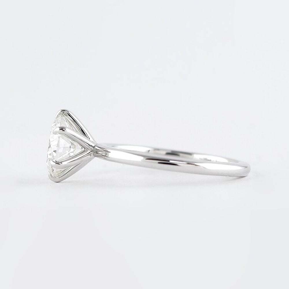 Six Prong Round Cut Solitaire Moissanite Engagement Ring