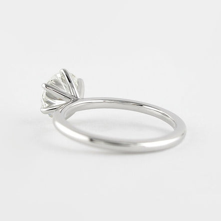 Six Prong Round Cut Solitaire Moissanite Engagement Ring