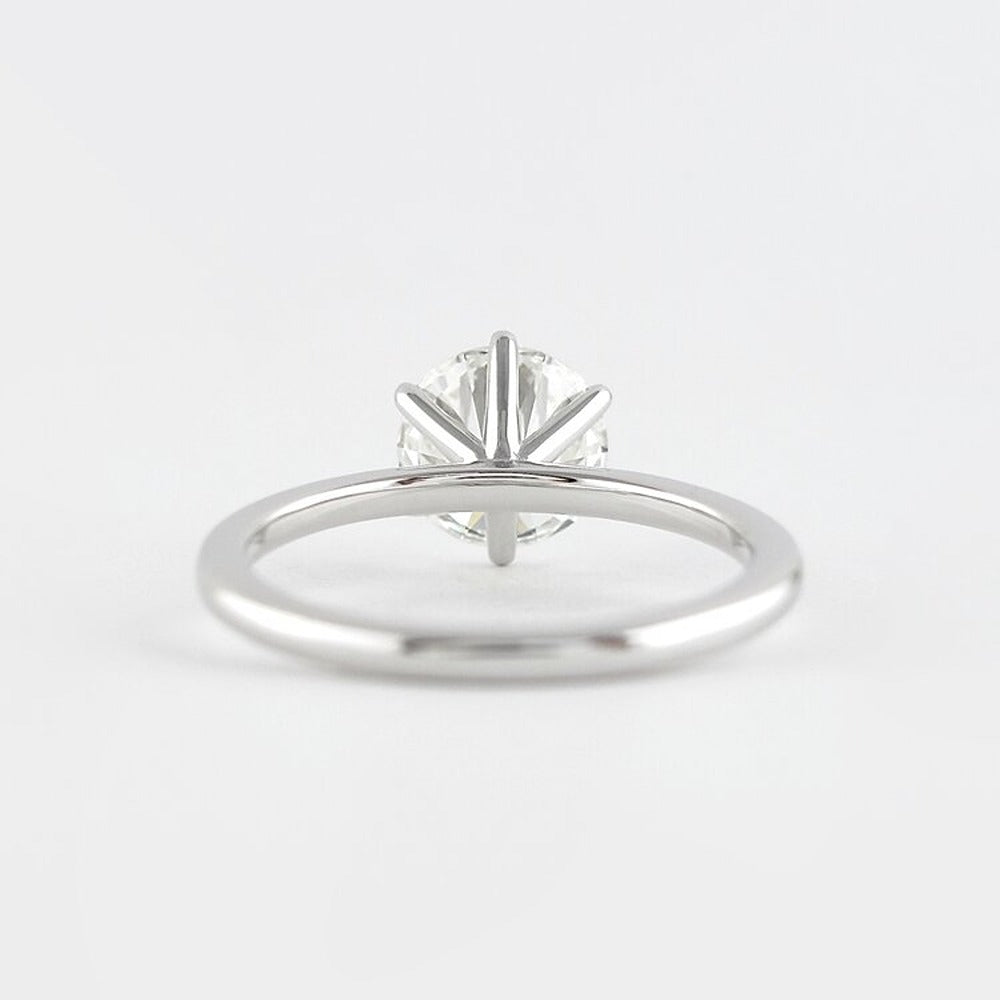Six Prong Round Cut Solitaire Moissanite Engagement Ring