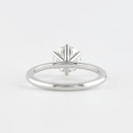Six Prong Round Cut Solitaire Moissanite Engagement Ring