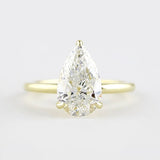 Pear Cut Hidden Halo Moissanite Engagement Wedding Ring
