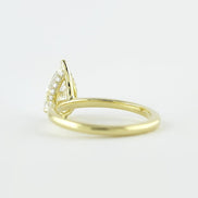 Pear Cut Hidden Halo Moissanite Engagement Wedding Ring