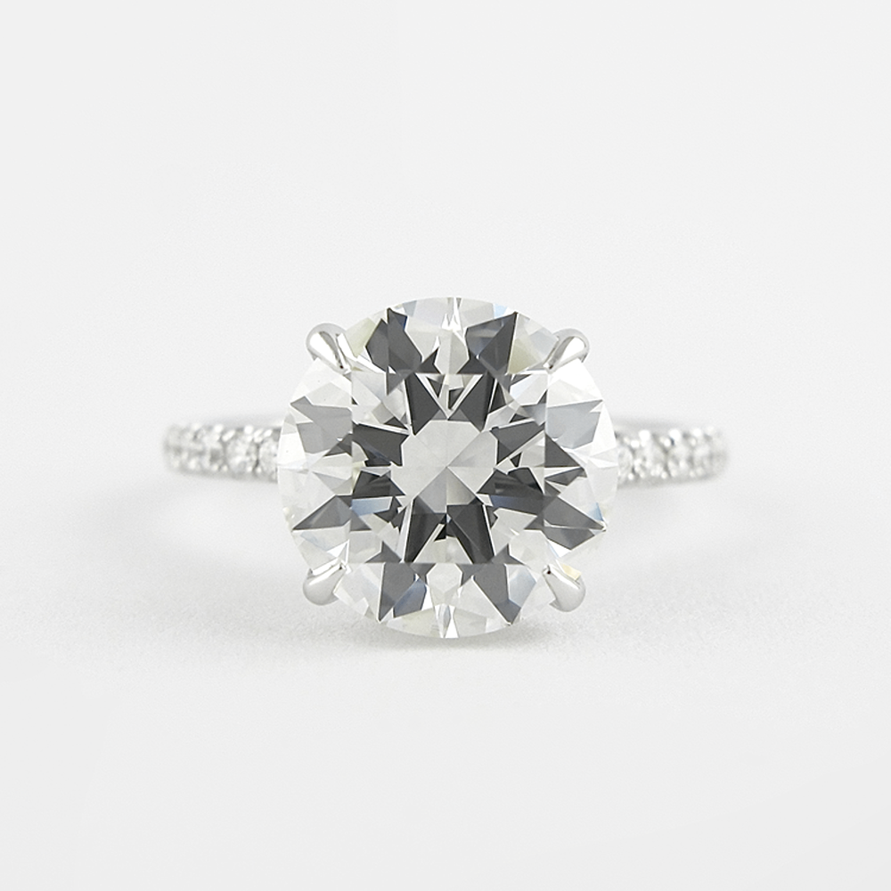 Round Cut Hidden Halo VVS1 Moissanite Ring Gift For Women