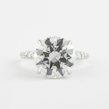Round Cut Hidden Halo VVS1 Moissanite Ring Gift For Women