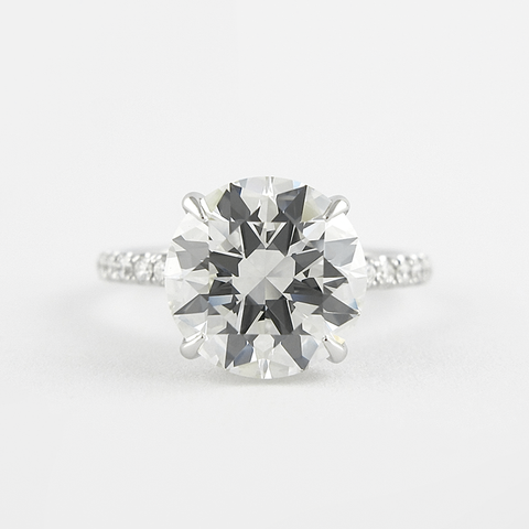 Round Cut Hidden Halo VVS1 Moissanite Ring Gift For Women