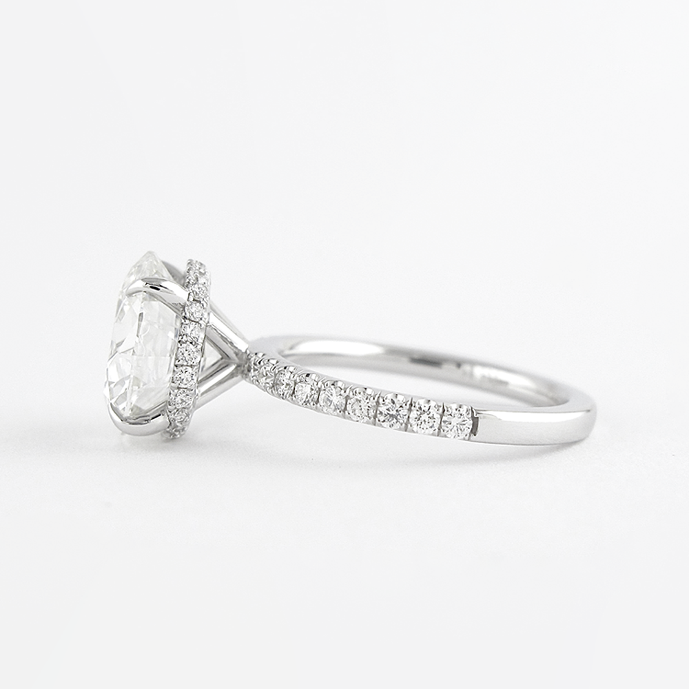Round Cut Hidden Halo VVS1 Moissanite Ring Gift For Women