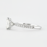 Cushion Cut Hidden Halo VVS1 Moissanite Wedding Ring