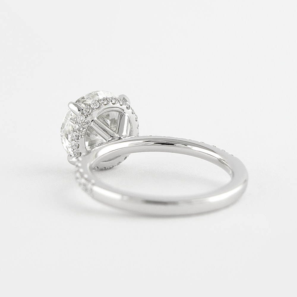 Round Cut Hidden Halo VVS1 Moissanite Ring Gift For Women
