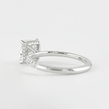 Cushion Cut Hidden Halo VVS1 Moissanite Wedding Ring