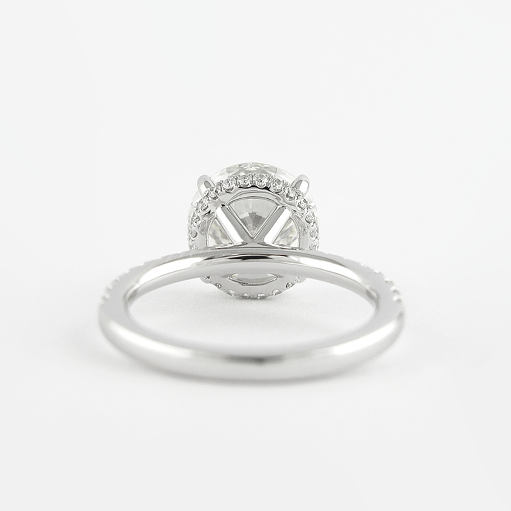Round Cut Hidden Halo VVS1 Moissanite Ring Gift For Women