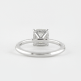 Cushion Cut Hidden Halo VVS1 Moissanite Wedding Ring