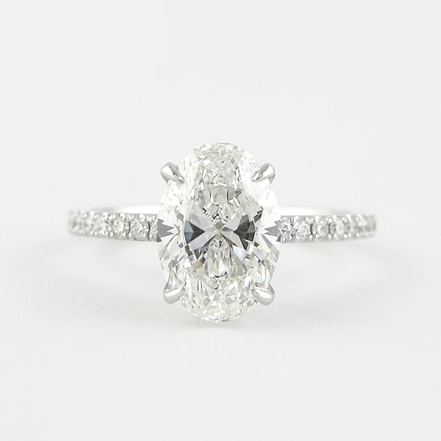 Lab Created Oval Cut Moissnaite Hidden Halo Ring