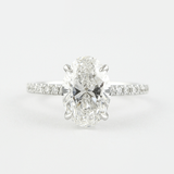 Lab Created Oval Cut Moissnaite Hidden Halo Ring