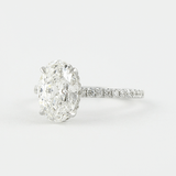 Lab Created Oval Cut Moissnaite Hidden Halo Ring
